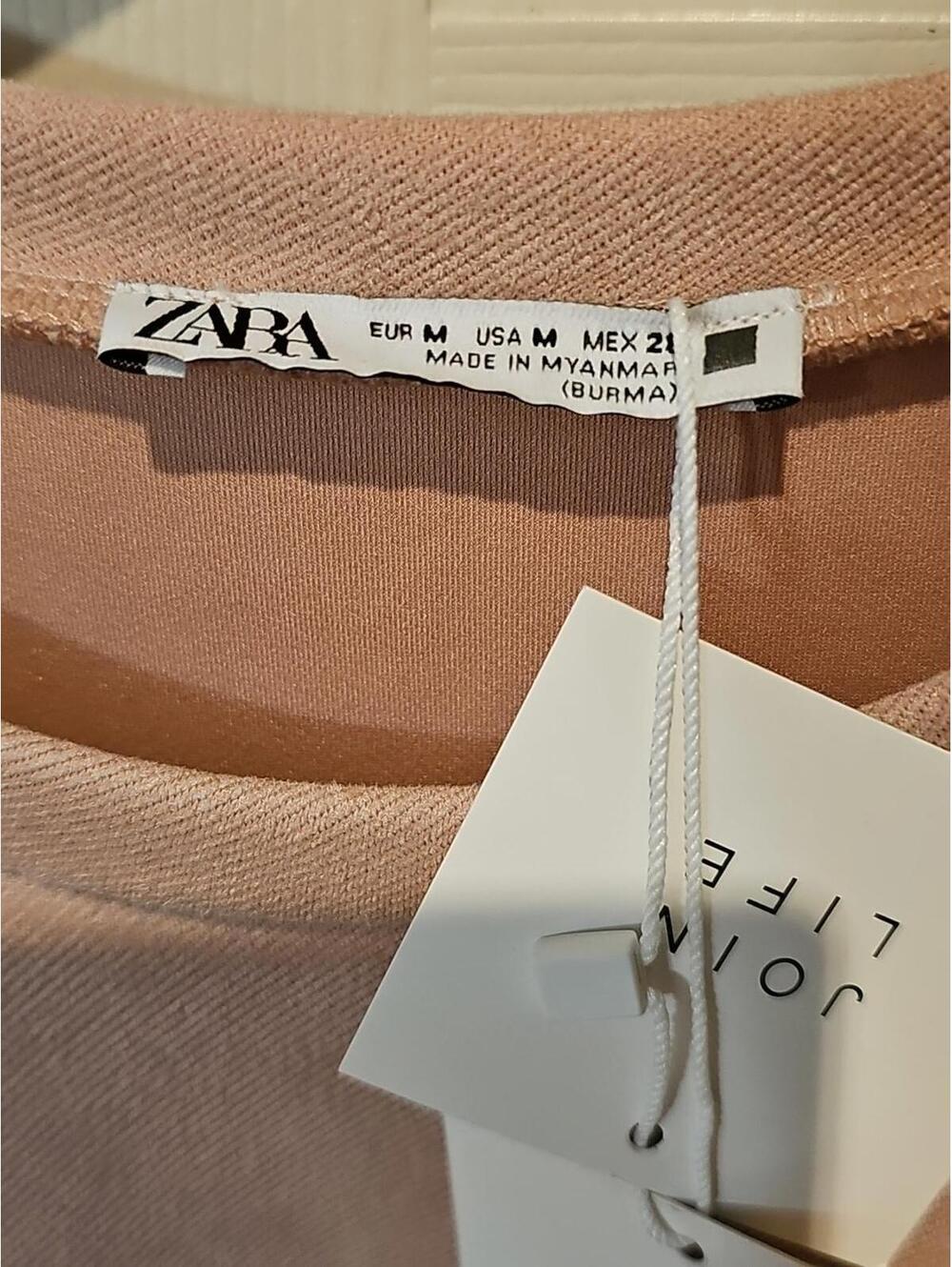 Zara Shirt dress dusty rose suede effect with pockets Size M. NWT - Picture 4 of 8
